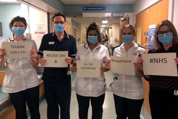 Striking the right note - NHS staff say thanks to Harrogate and Leeds club DJ Rickie Hurlstone in advance of his big live stream fundraiser this weekend.