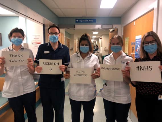 Striking the right note - NHS staff say thanks to Harrogate and Leeds club DJ Rickie Hurlstone in advance of his big live stream fundraiser this weekend.