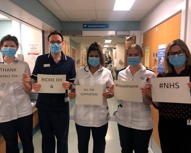 Striking the right note - NHS staff say thanks to Harrogate and Leeds club DJ Rickie Hurlstone in advance of his big live stream fundraiser this weekend.