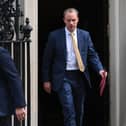 Foreign Secretary Dominic Raab leaving 10 Downing Street, London, as Prime Minister Boris Johnson remains in hospital following his admission on Sunday with continuing coronavirus symptoms. Photo: PA