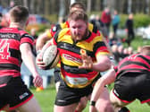 Connor Ward and his Harrogate RUFC team-mates have been promoted back to National Two following a three-year absence. Picture: Gerard Binks
