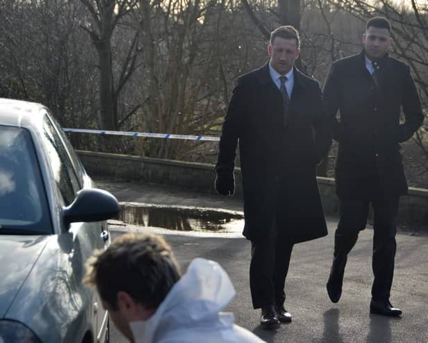 Keith Mason, left, on set of his new movie Imperative which has been filmed in Yorkshire. (3rd party)