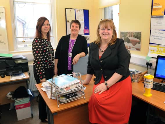 The early days of Dementia Forward - The North Yorkshire charity's chief executive Jill Quinn, right, with Netty Newell and Ceri Thomas in their Ripon office in 2013.