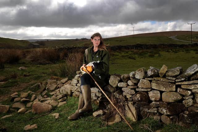 Yorkshire Shepherdess Amanda Owen on her farm. Picture by Simon Hulme