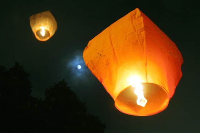 Residents are being urged not to let off sky lanterns and balloons.