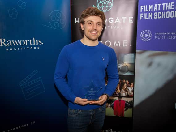 Harrogate filmmaker, Lewis Robinson whose short film Addiction shot in Harrogate win the 2020 Audience Choice Award at Harrogate Film Festival earlier this year.