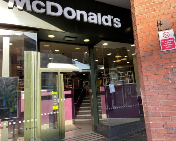 The McDonald's in the St John's Centre in Leeds was offering takeaway only until the company closed for good on March 23.