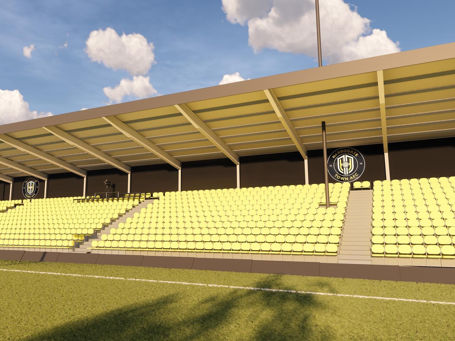 Work begins on re-development of stand at Harrogate Town's CNG Stadium
