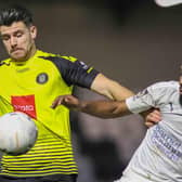 Action from Harrogate Town's December clash with National League promotion rivals Boreham Woood. Picture: Matt Kirkham