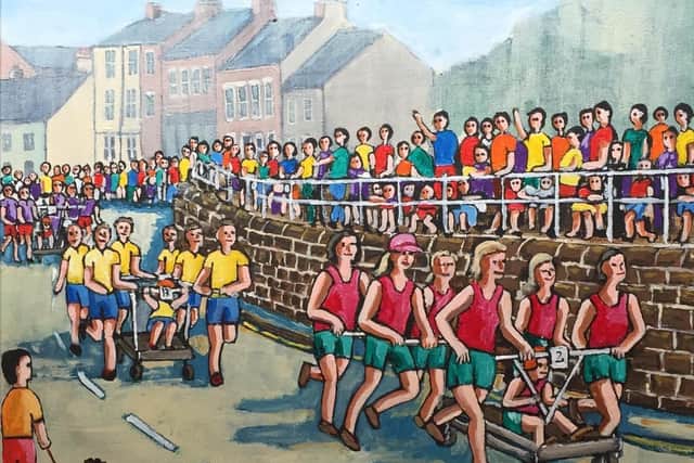 A representation of the virtual race by Jim Sykes, courtesy of Art in the Mill, Knaresborough.
