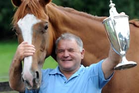 Yorkshire trainer Brian Ellison with Moyenne Corniche, winner of the Ebor Handicap in 2011