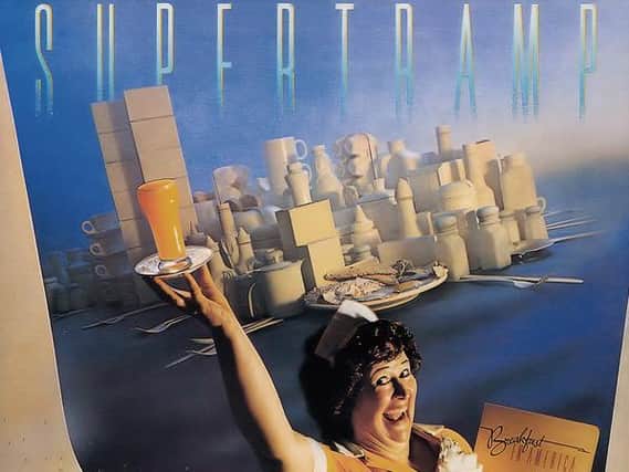 Part of the front cover of Breakfast in America, the sixth studio album by Supertramp which will feature in Harrogate's Vinyl Sessions.