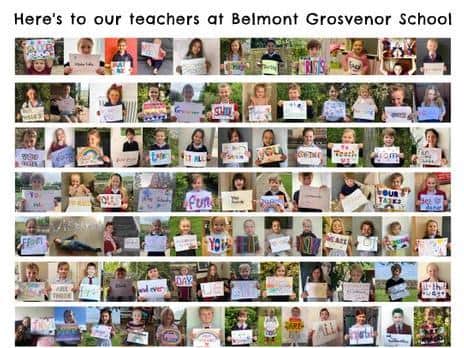 Thanking all the teachers at Belmont Grosvenor School in Harrogate.