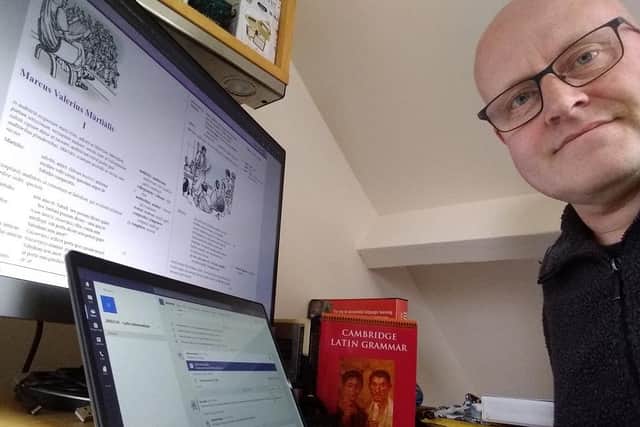 Jim Carter delivers his Latin class online as part of Rossett Adult Learning’s new virtual Summer Programme, which has been extended into June and July.