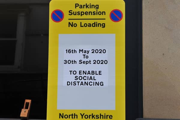 The signs announcing a temporary suspension of car parking on several shopping streets in Harrogate town centre. But will it become permanent?