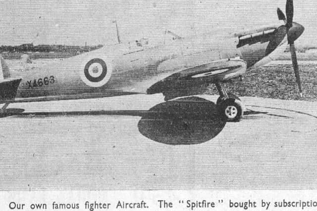 The only picture - The Harrogate Spitfire in the Harrogate Advertisers sister newspaper the Harrogate Herald on August 27, 1941.