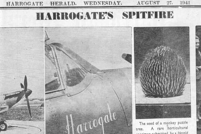 How the Harrogate Advertisers sister newspaper the Harrogate Herald wrote about the Harrogate Spitfire on August 27, 1941.