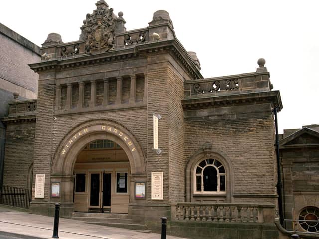 Extensive social distancing and safety measures are ready for customers  - JD Wetherspoon's Winter Gardens bar in Harrogate.