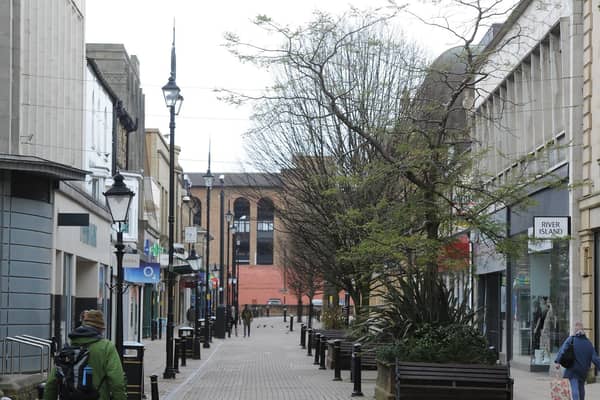 A deserted Harrogate town centre during lockdown.