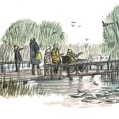 How the pond will look at Long Lands Common in Harrogate. (Illustration by James McKay)