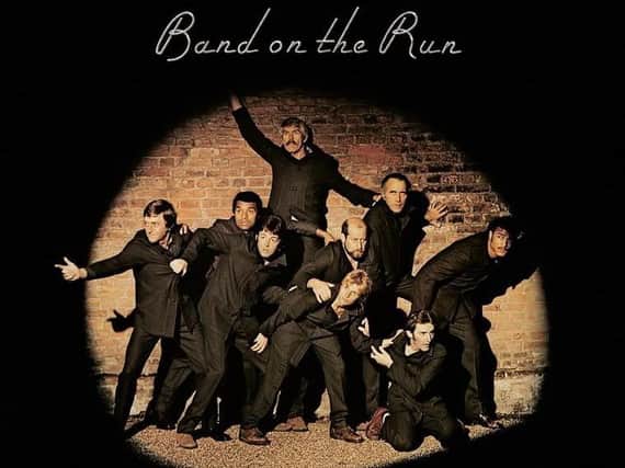 The cover of Paul McCartney & Wings' classic Band on the Run covers.