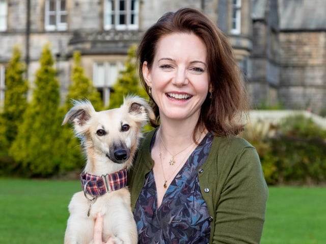 Belmont Grosvenor School headmistress Mrs Ashworth Jones with the school dog Zola.