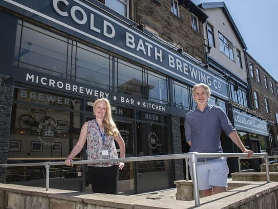 Melisa Burnham, Highways Area Manager and Jim Mossman, co-founder of the Cold Bath Brewing Co and representative of Harrogate BID.