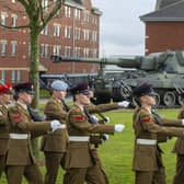 Junior soldiers on parade at the Army Foundation College at Penny Pot Lane in Harrogate.