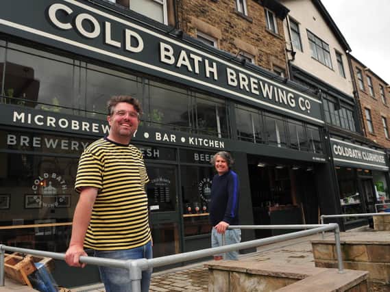 Ready to reopen - Co-owners Mick Wren and Roger Moxham of Cold Bath Brewery Co on Kings Road, Harrogate which is reopening today. (Picture Gerard Binks)