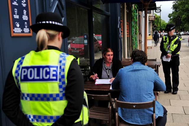 North Yorkshire Police were out in force this weekend to ensure that social distancing measures were adhered to in Harrogate.