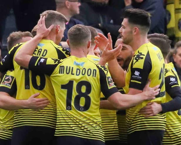 Harrogate Town were second in the National League when 2019/20 was suspended due to the coronavirus crisis and are now preparing to compete in the play-offs. Picture: Matt Kirkham
