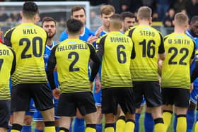 Harrogate Town will play either Boreham Wood or FC Halifax Town for a place in the National League play-off final at Wembley. Picture: Matt Kirkham