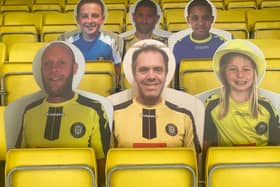 Harrogate Town have invited supporters to send pictures of themselves to be cut out and mounted on cardboard then placed in the stands for their National League play-off semi-final clash