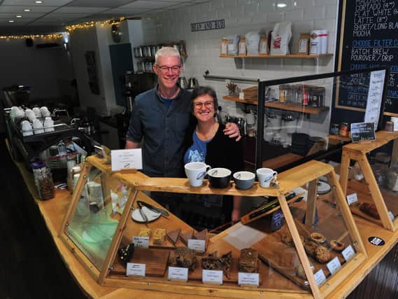 "Our regular customers have been great" - Harrogate cafe owners Phil and Helen Dolby inside the Bean & Bud, Harrogate. (Picture Gerard Binks)