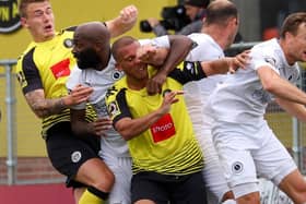 Harrogate Town beat Boreham Wood 1-0 in Saturday's National League play-off semi-final. Pictures: Matt Kirkham