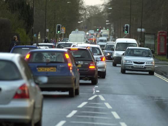 Harrogate's congestion problem - Busy traffic on Wetherby Road is an example of the situation facing the push to cut the town's carbon emissions and restructure the town centre in a less car-dominated way.
