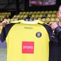 Aaron Martin was unveiled as a Harrogate Town player in March, 2020. Picture: Harrogate Town