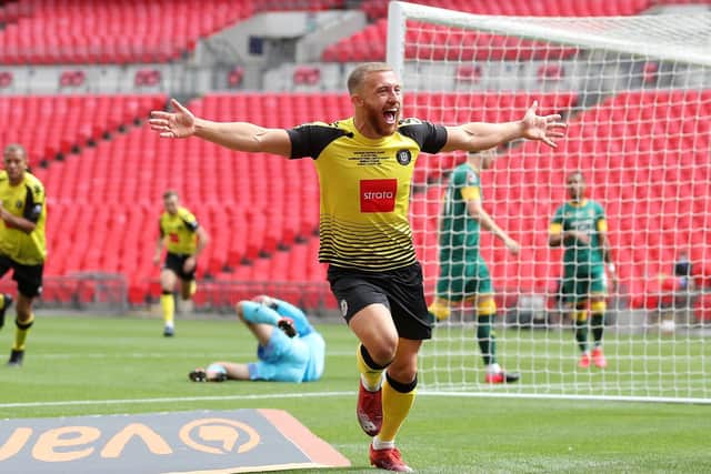 Town got off to a cracking start as George Thomson gave them an early lead at Wembley. Picture: Getty