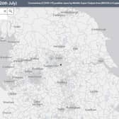 The postcode tool from Public Health England, allows you to see how many cases are in your area as well as the surrounding areas