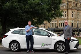 New hybrid car scheme to reduce carbon emissions in Harrogate -  Harrogate Borough Councillor Phil Ireland, right, with Richard Falconer, managing director of Co-wheels.