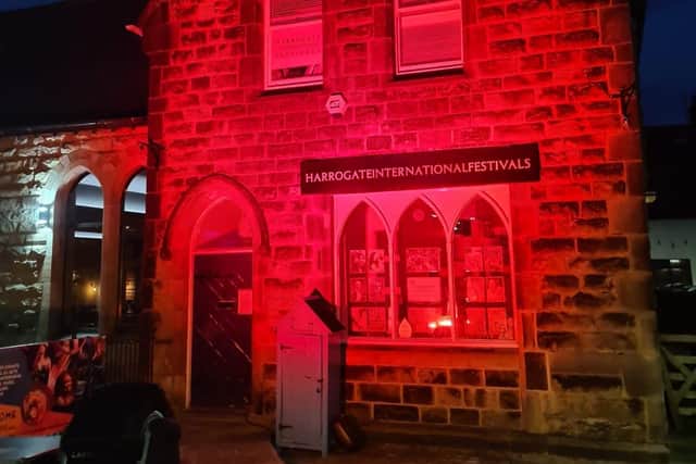 Harrogate International Festivals bathed its Cheltenham Parade base in bright red light - sending an urgent ‘red alert’ to the Government.