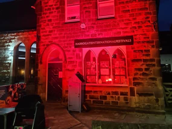 Harrogate International Festivals bathed its Cheltenham Parade base in bright red light - sending  an urgent ‘red alert’ to the Government.