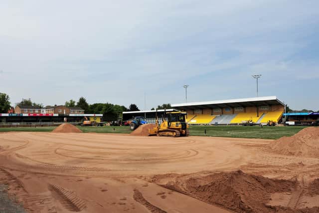 The CNG Stadium pitch will not be ready to host football matches until at least Saturday, October 10. Picture: Gerard Binks