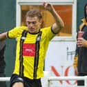Charlie Wakefield in action for Harrogate Town at Brighouse Town. Picture: Matt Kirkham