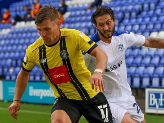 Lloyd Kerry was on target for Harrogate Town in Saturday's Carabao Cup first-round win over Tranmere Rovers. Pictures: Matt Kirkham