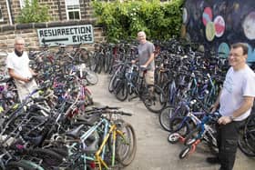 Paul Randalls, Adrian Rees and John Rowe at Resurrection Bikes