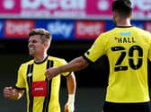 Lloyd Kerry celebrates after putting Harrogate Town 2-0 up at Southend United. Picture: Getty Images