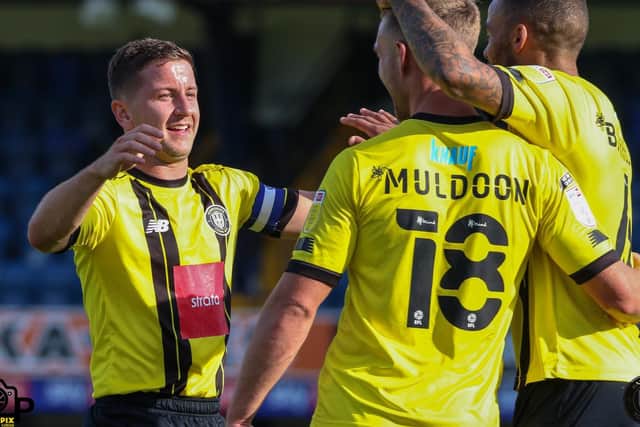 A stunning 4-0 win over Southend saw Harrogate Town open their Football League campaign in true style at the weekend. Picture: Matt Kirkham
