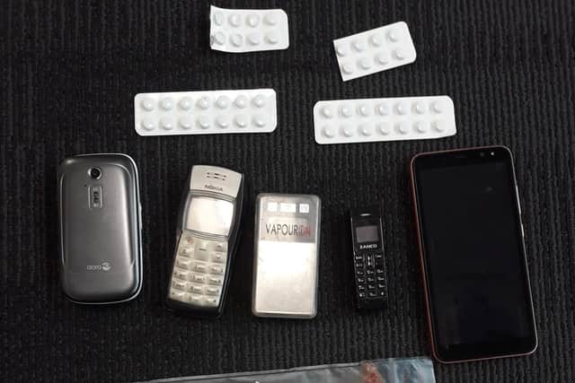 Items seized by police.