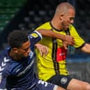 Aaron Martin in action during Harrogate Town's League Two success at Southend United. Pictures: Matt Kirkham